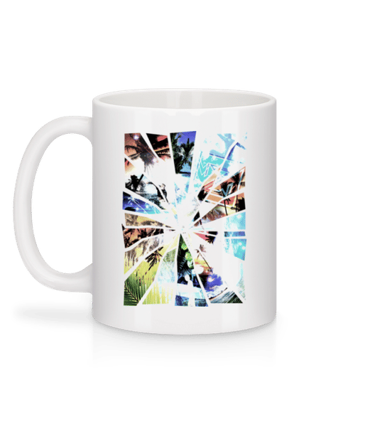 Aperçu: Éclat De Verre Image Vacances - Mug en céramique blanc - Blanc - Derrière