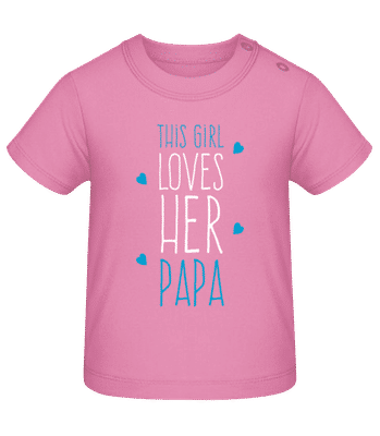 This Girl Loves Her Papa - Tričko pre bábätká - Ružová - Predné