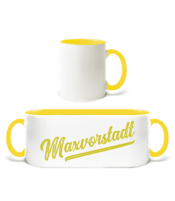 Maxvorstadt Swoosh - Tasse zweifarbig - Weiß / Gelb - Vorne