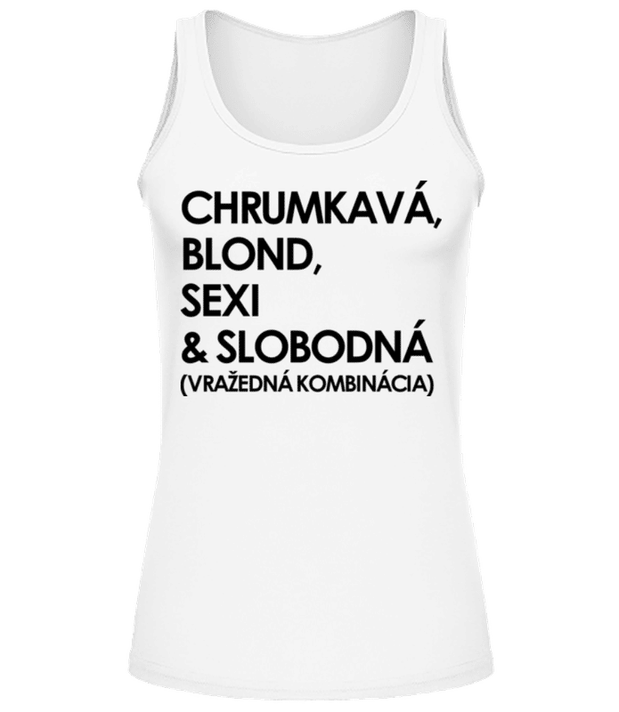 Náhľad: Chrumkavá Blond Sexi A Slobodná - Dámske tielko - Biela - Predné