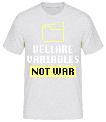 Coding Variables Not War - Männer Basic T-Shirt - Grau meliert - Vorne