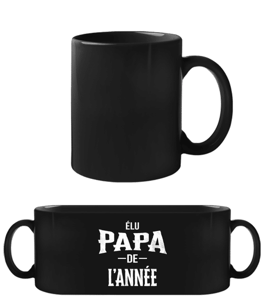 Aperçu: Élu Papa De L’année - Tasse Noire - Noir - Devant