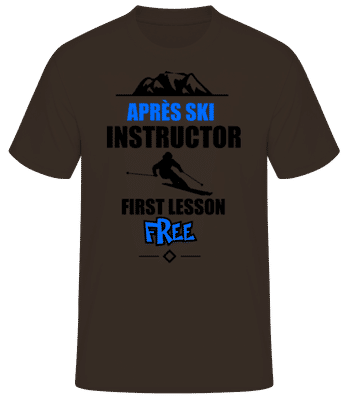 Apre`s Ski Instructor Mountain - Männer Basic T-Shirt - Braun - Vorne