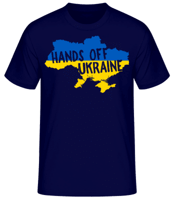 Hands Off Ukraine - Pánské basic tričko - Namořnická modrá - Napřed