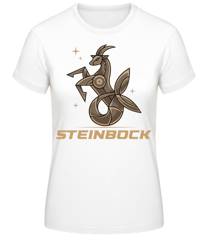 Vorschau: Mecha Roboter Sternzeichen Steinbock - Frauen Basic T-Shirt - Weiß - Vorne