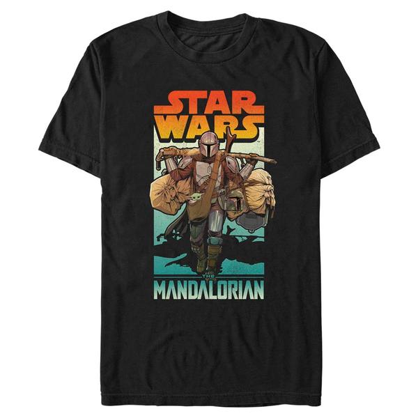 Aperçu: Star Wars - The Mandalorian - Mandalorian Mando on Foot - Homme T-shirt - Noir - Devant