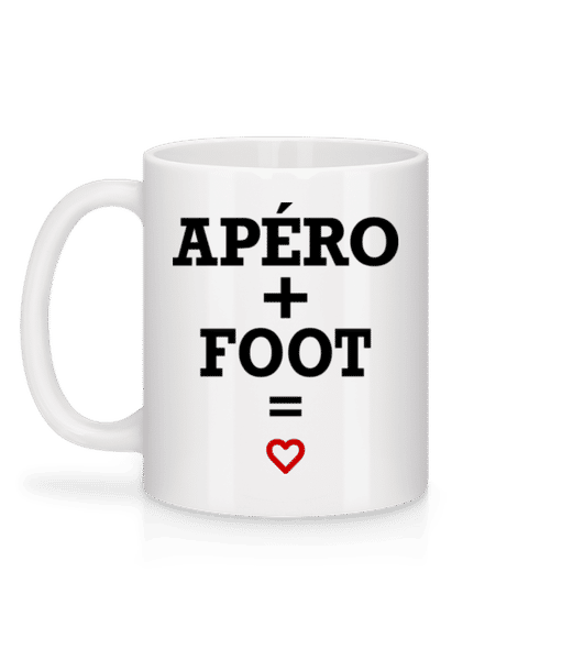 Aperçu: Apéro + Foot - Mug en céramique blanc - Blanc - Derrière