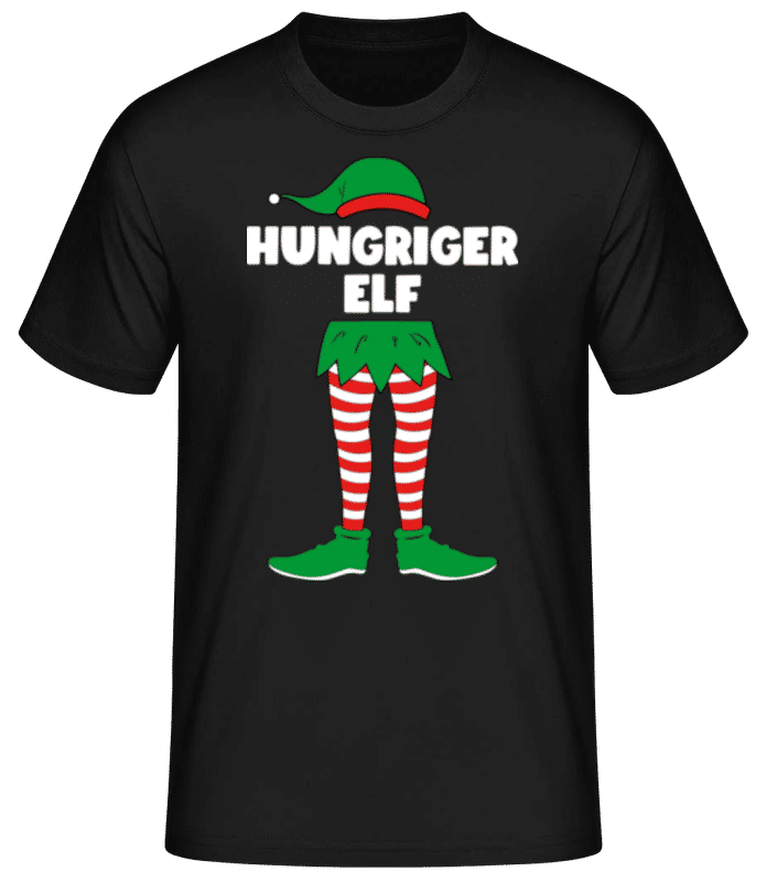 Vorschau: Hungriger Elf - Männer Basic T-Shirt - Schwarz - Vorne