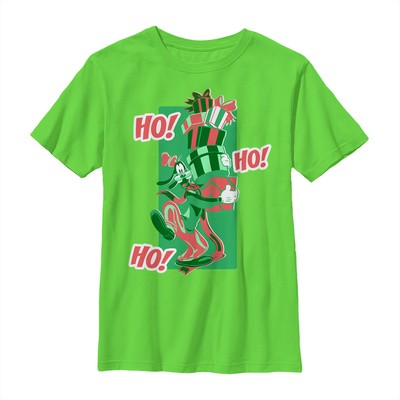 Disney Classics - Mickey Mouse - Goofy Ho Ho A-Hyuk - Christmas - Kids T-Shirt - Lime - Front