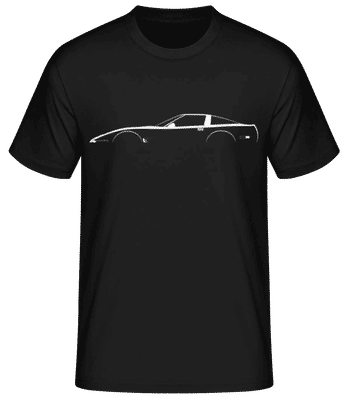 'Chevrolet Corvette C4 1991' Silhouette - Männer Basic T-Shirt - Schwarz - Vorne