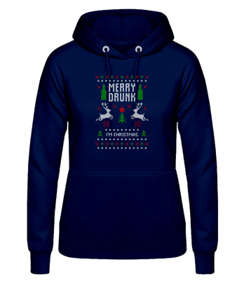 Merry Drunk I Am  Christmas - Frauen Hoodie - Marine - Vorne