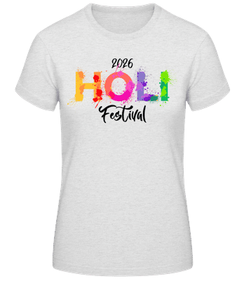 Holi Festival 2026 - T-shirt standard Femme - Gris chiné - Devant
