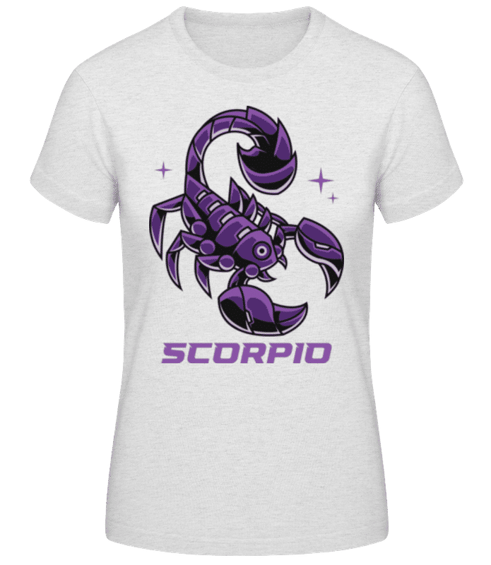 Preview: Mecha Robotic Zodiac Sign Scorpio - Women's Basic T-Shirt - Heather grey - Front