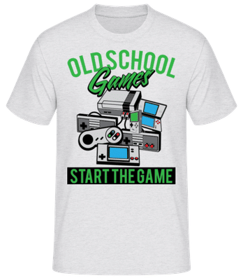Oldschool Games - Männer Basic T-Shirt - Grau meliert - Vorne