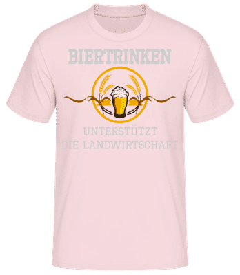 Bier Trinken Landwirtschaft - Männer Basic T-Shirt - Rosa - Vorne