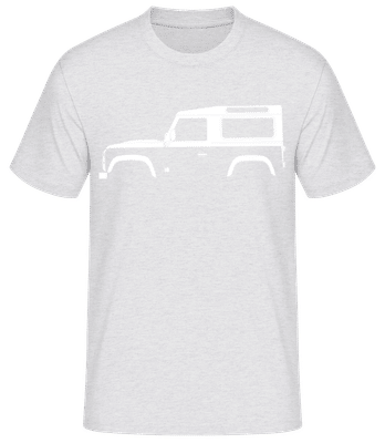 'Land Rover Defender 90' Silhouette - Pánské basic tričko - Melírově šedá - Napřed