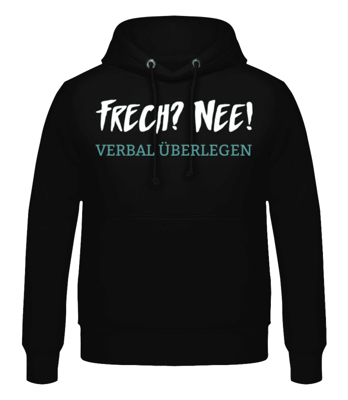 Vorschau: Verbal Ueberlegen - Männer Hoodie - Schwarz - Vorne