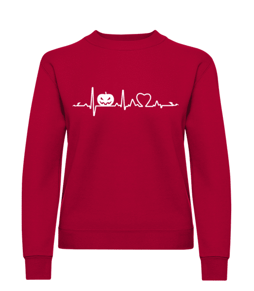 Aperçu: Rythme cardiaque de la citrouille - Sweatshirt Femme - Rouge - Devant