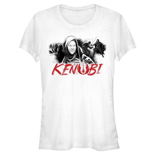 Aperçu: Star Wars - Obi-Wan Kenobi - Obi-Wan Kenobi & Darth Vader Kenobi Script - Femme T-shirt - Blanc - Devant