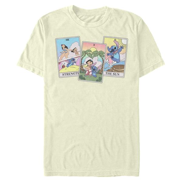 Preview: Disney - Lilo & Stitch - Lilo & Stitch Lilo Stitch Tarot - Men's T-Shirt - Cream - Front