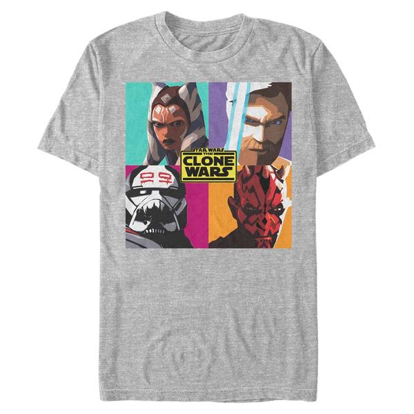 Aperçu: Star Wars - The Clone Wars - Clone Wars Clone Wars Pop - Homme T-shirt - Gris chiné - Devant