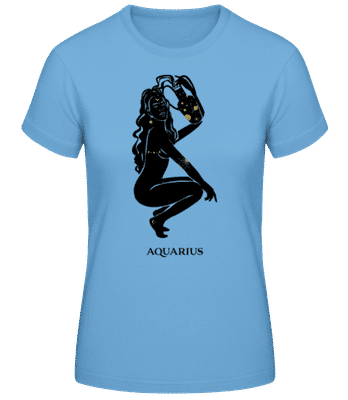 Female Zodiac Sign Aquarius - Dámske basic tričko - Svetlo modrá - Predné