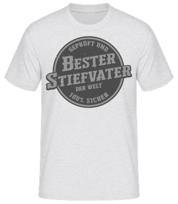 Bester Stiefvater Der Welt - Männer Basic T-Shirt - Grau meliert - Vorne
