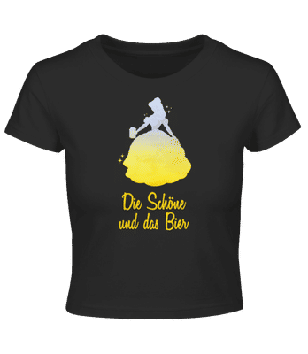 Die Schöne Und Das Bier - Crop T-Shirt - Schwarz - Vorne