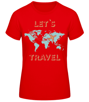 Let Us Travel - Frauen Basic T-Shirt - Rot - Vorne