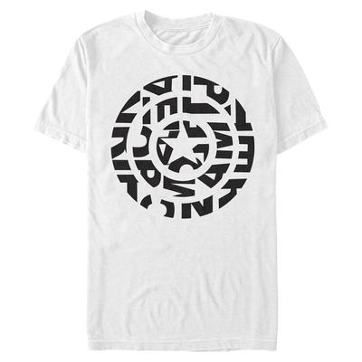 Marvel - Captain America Open Shield Logo - Pánské Tričko - Bílá - Napřed