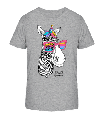 Crazy Unicorn - T-shirt bio Enfant Stanley Stella 2.0 - Gris chiné - Devant