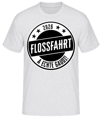 Flossfahrt 2025 A Echte Gaudi - Männer Basic T-Shirt - Grau meliert - Vorne