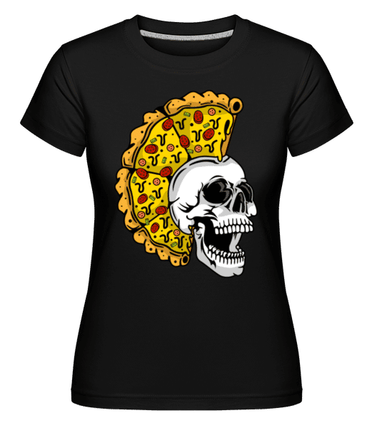 Aperçu: Skull Pizza -  T-shirt Shirtinator femme - Noir - Devant