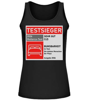 Testsieger Mallorca Bumsbarkeit - Frauen Tank Top - Schwarz - Vorne