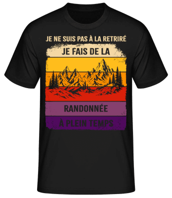 Retraite Non Randonnée À Plein Temps - T-shirt homme B&C - Noir - Devant