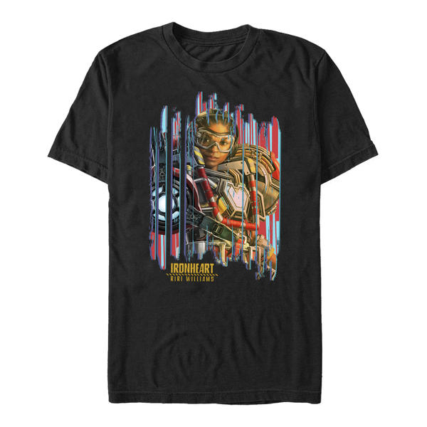 Aperçu: Marvel - Panthère noire Wakanda pour toujours - Iron Heart Poster look - Homme T-shirt - Noir - Devant