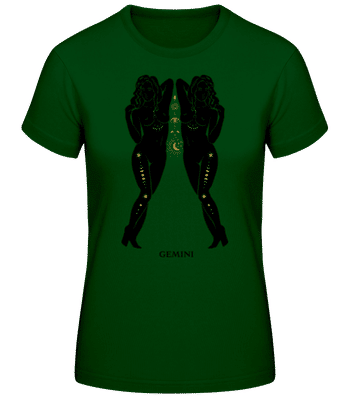 Female Zodiac Sign Gemini - T-shirt standard Femme - Vert bouteille - Devant