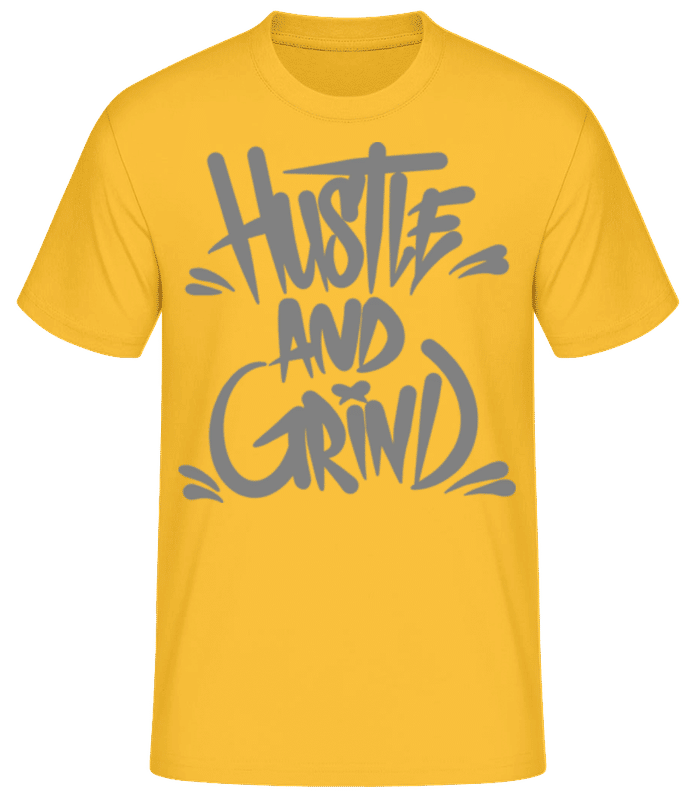 Vista previa: Hustle And Grind - Camiseta básica para hombre - Amarillo dorado - delante
