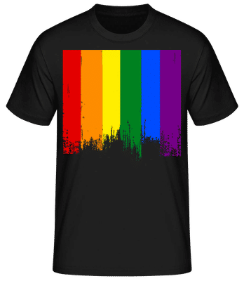 LGBTQ Brush Stroke - Men's Basic T-Shirt - Black - Front