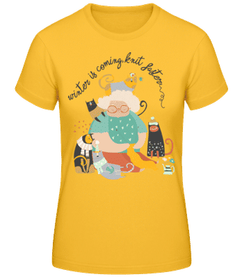 Winter Is Coming - Frauen Basic T-Shirt - Goldgelb - Vorne