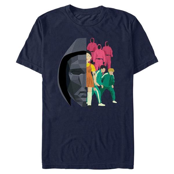 Preview: Netflix - Squid Game - Logo Front Man And Suits - Men's T-Shirt - Navy - Front