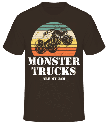 Retro Sun Monster Truck - Pánské basic tričko - Hnědá - Napřed