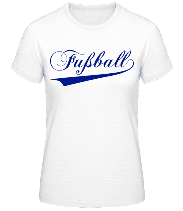 Vorschau: Fussball Schriftzug Blau - Frauen T-Shirt B&C - Weiß - Vorne