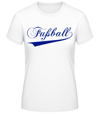Fussball Schriftzug Blau - Frauen T-Shirt B&C - Weiß - Vorne