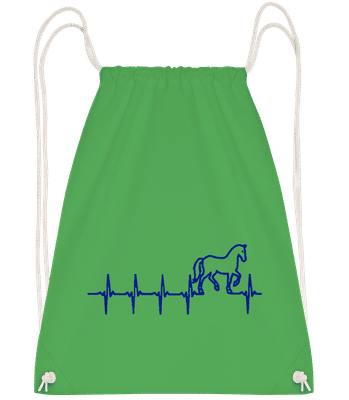 Horse Heartbeat - Drawstring Backpack - Kelly Green - Vorn