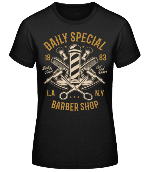 Aperçu: Daily Special Barber Shop - T-shirt standard Femme - Noir - Devant