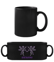 Mecha Robotic Zodiac Sign Gemini · Čierny hrnček