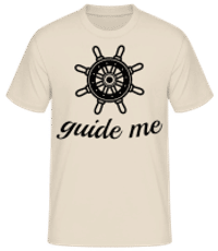 Guide Me - Pánske basic tričko - Krémová - Predné