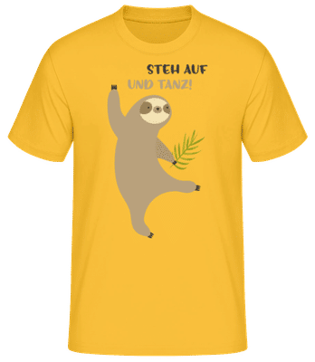 Steh Auf Und Tanz - Männer Basic T-Shirt - Goldgelb - Vorne