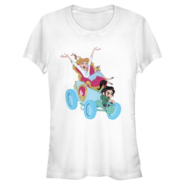Aperçu: Disney - Les mondes de Ralph - Skupina Cinderella Vanellope Party Started - Femme T-shirt - Blanc - Devant